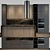 Sleek Stainless Steel Kitchen Set 3D model small image 1