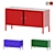  Versatile IKEA PS Cabinet: Blue, Green, Red (119x40x63 cm) 3D model small image 1