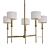 Elegant Ferrara Natural Brass Chandelier 3D model small image 1