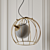 Golden Cage Pendant: Mid Century Modern 3D model small image 3