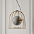 Golden Cage Pendant: Mid Century Modern 3D model small image 5