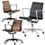 Premium Short Leather Office Chair 3D model small image 1