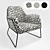 Monochrome Print Industrial Armchair 3D model small image 1