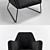 Monochrome Print Industrial Armchair 3D model small image 3