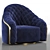 Elegant Cantori Portofino Armchair 3D model small image 3