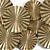 Modern Gold Fan Metal Wall Art 3D model small image 2