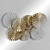 Modern Gold Fan Metal Wall Art 3D model small image 3