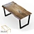 Natural Wood Slab Table 3D model small image 1