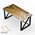 Karagach Wood Slab Table - Natural Edge 3D model small image 1