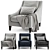 Elegant Pottery Barn Aiden Armchair 3D model small image 1