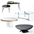 Sleek Coffee Tables Set 3D model small image 1