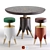 Mushroom Magic: Table & Stool Duo 3D model small image 1