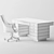 Morelato Executive Chair & Wooden Desk Set 3D model small image 4