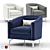 Elegant Annette Cabriole Armchair 3D model small image 1