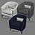 Elegant Annette Cabriole Armchair 3D model small image 4