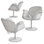 Elegant Tulip Midi Chair 3D model small image 2