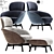 Elegant Minotti Russell Chair 3D model small image 2