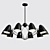 Sleek Black Sputnik Chandelier 3D model small image 5