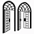 Elegant Arch Doors Set 3D model small image 3