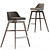 Contemporary Beech Barstool with Superior Comfort 3D model small image 1