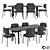 Modern Dining Table Set 001 3D model small image 1