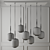 Sculptural Pebble Milk Chandelier 3D model small image 2