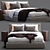 Modern Meridiani Scott Bed 3D model small image 3