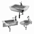 Modern Silk Washbasin Set 3D model small image 1