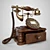 Vintage Rustic Telephone 3D model small image 3