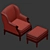 Pozzoli SX 126-127: Sleek Armchair and Stool 3D model small image 5