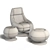 Luxurious DS166 Leather Lounge Chair 3D model small image 4