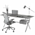 Sleek Glass Office Desk 3D model small image 2