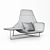 Sleek Steel Lama Lounge Chair 3D model small image 4
