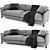 Modern Meridiani Bissè Sofa: Sleek Design & Superior Comfort 3D model small image 2