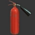 Sleek Fire Extinguisher - Low Poly Design 3D model small image 1