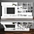 Elegant TV Stand Set 3D model small image 1