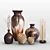 Traditional Vase Decoration Set 3D model small image 1