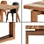 Sleek Oak Veneer Table & Stylish Chairs 3D model small image 2