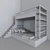 Double Decker Bunk Bed with Bookshelves 3D model small image 9