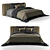 Modern Lugano Bed: Gray, Brown & Dark Blue 3D model small image 1