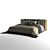 Modern Lugano Bed: Gray, Brown & Dark Blue 3D model small image 2