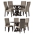 Elegant Arielle Dining Set 3D model small image 1