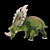 Roaming Styracosaurus Figurine 3D model small image 1