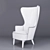 Elegant Wingback Chair Set 3D model small image 5