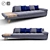 Sleek Illusion 4-Seat Sofa 3D model small image 1