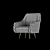 Modern Classic Black and White Chair 3D model small image 1