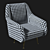 Modern Classic Black and White Chair 3D model small image 5