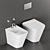Azzurra Build: Ceramic Toilet & Bidet 3D model small image 1