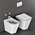 Azzurra Build: Ceramic Toilet & Bidet 3D model small image 2