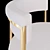 Velvet Gold Bar Chair 3D model small image 2